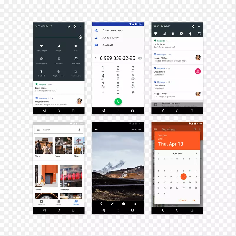 Android nougat用户界面设计图形用户界面-天猫淘宝免费创意设计材料