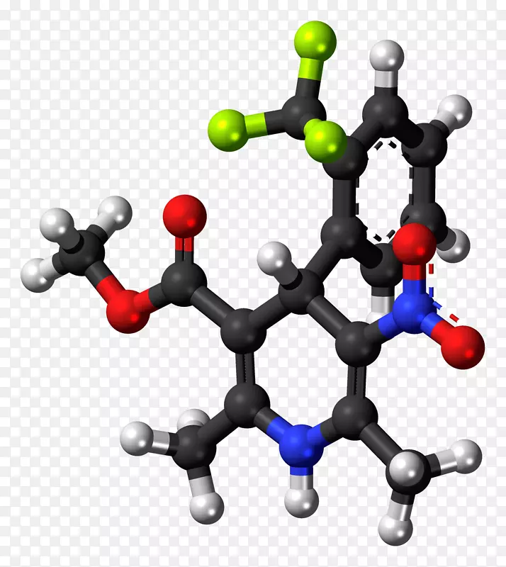 球棒模型尼群地平氨氯地平钙通道阻滞剂-油分子