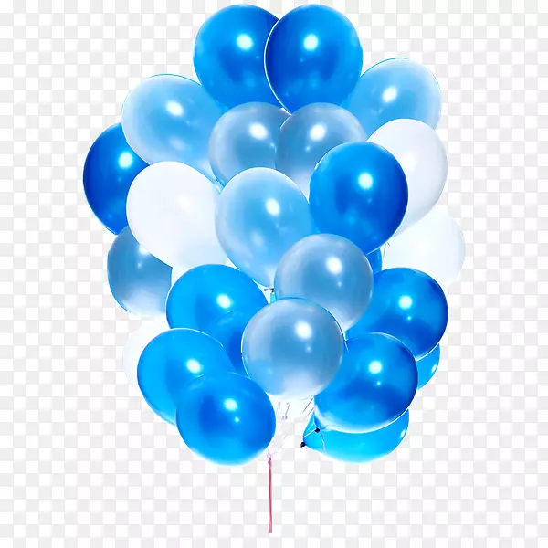 热气球生日蓝色剪贴画-气球