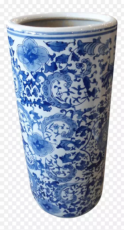 花瓶蓝白色陶器陶瓷钴蓝玻璃-青花瓷