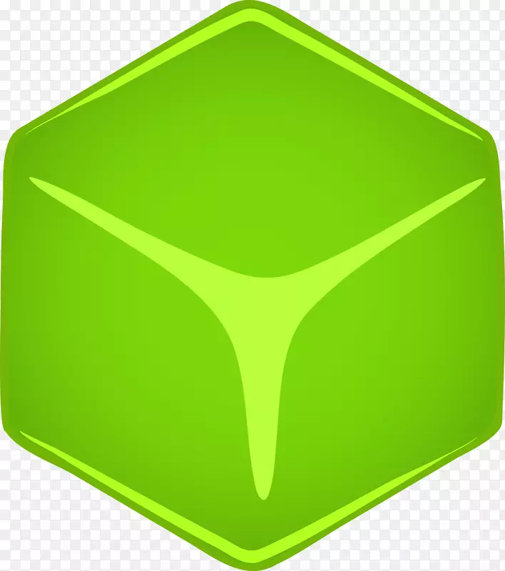 立方体绿色剪贴画-三维立方体