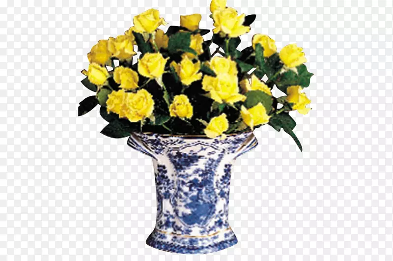 花卉设计花瓶花盆Mottahedeh&公司餐具-蓝色树枝