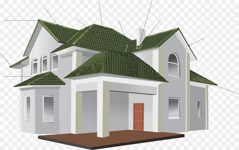 建筑屋顶瓷砖正面材料.电子房屋