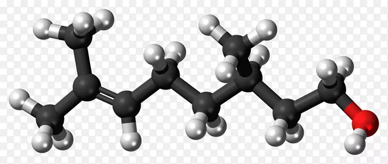 香茅醇单萜烯香根醇没食子酸三维球