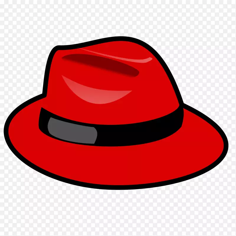 六顶思维帽红帽企业linux fedora剪贴画卡通牛仔帽