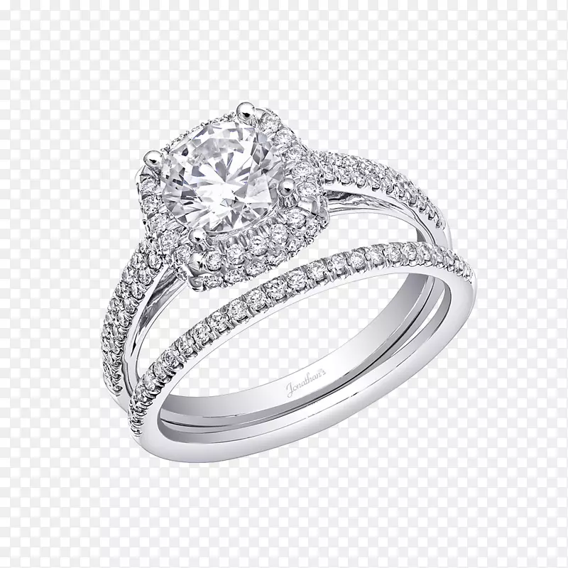 订婚戒指钻石切割婚戒-在戒指上