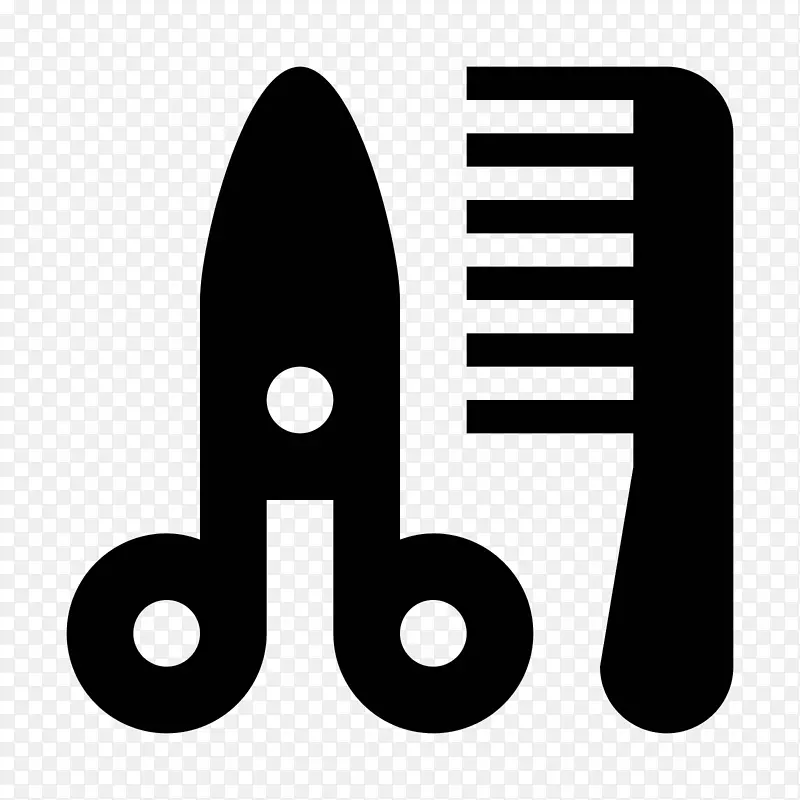 电脑图标理发师梳子字体-一把剪刀