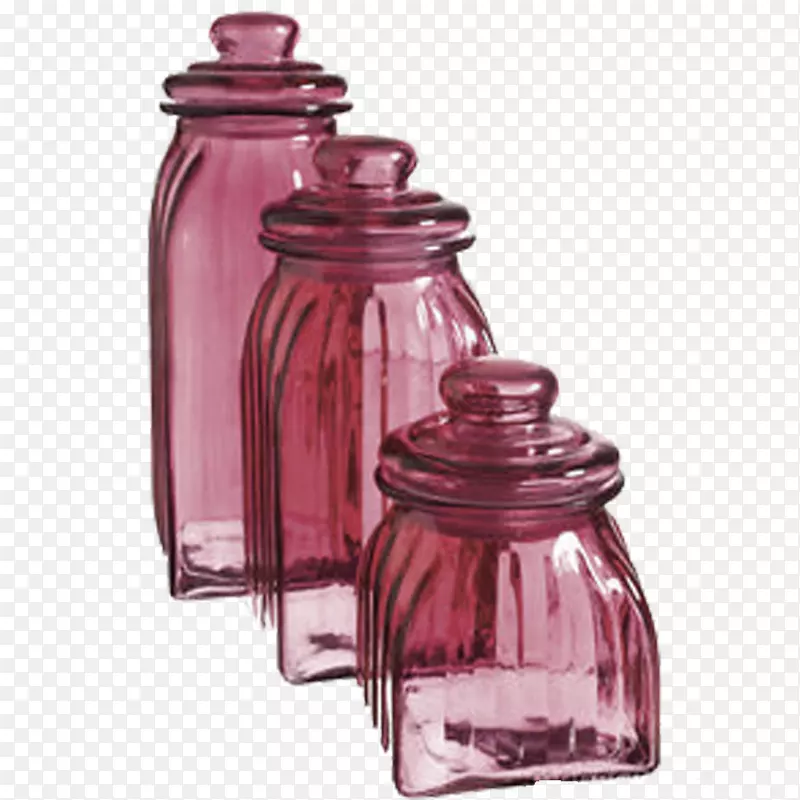 玻璃瓶粉红厨房玻璃罐