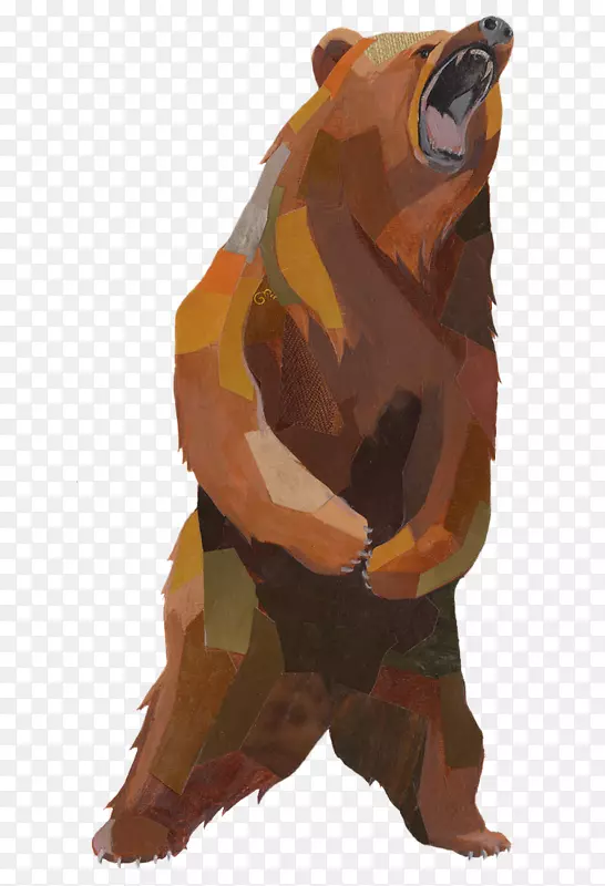 灰熊水彩画-棕熊