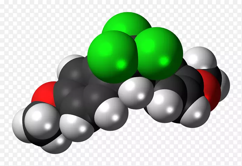 球棒模型甲氧基氯空间填充模型分子球化学分子