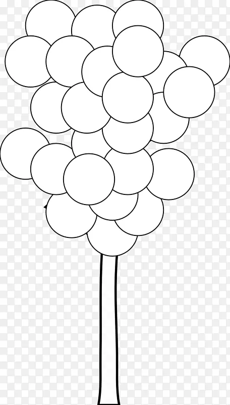 花卉设计线艺术剪贴画.圆形树木