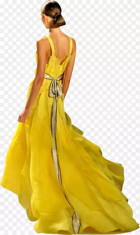 礼服女装时尚-黄色连衣裙