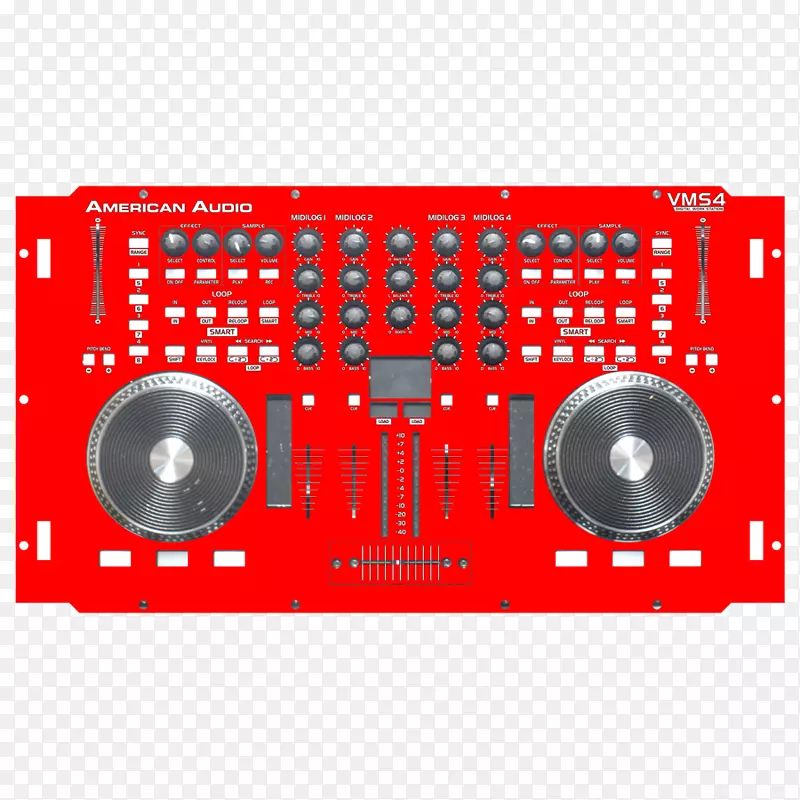 麦克风音频混音器光盘骑师MIDI控制器-红色购物中心促销贴纸