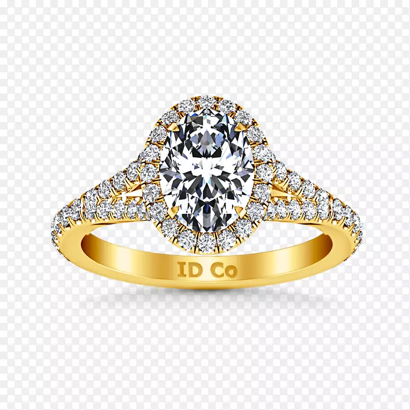 订婚戒指，结婚戒指，钻石-黄色戒指