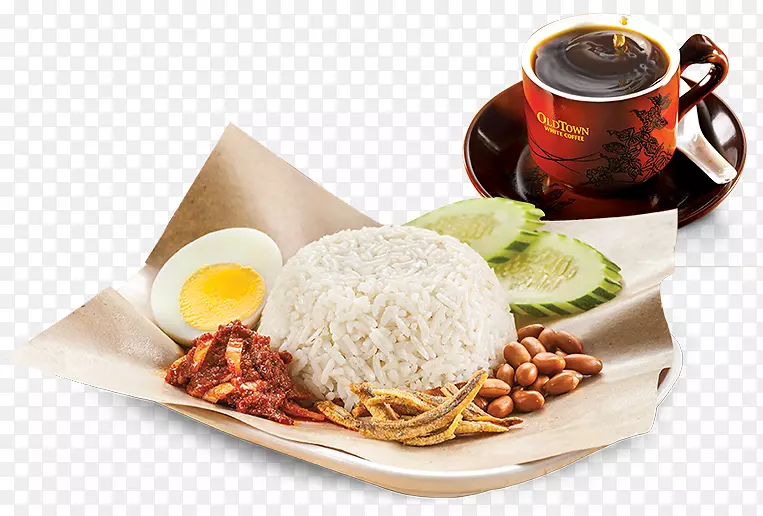 丰盛早餐，煮米饭，咖啡，马来西亚菜-西式早餐