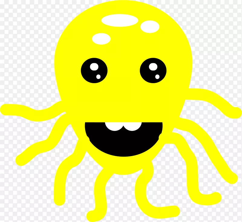 章鱼笑夹艺术卡通章鱼