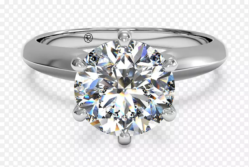 订婚戒指钻石切割纸牌光彩夺目白金戒指