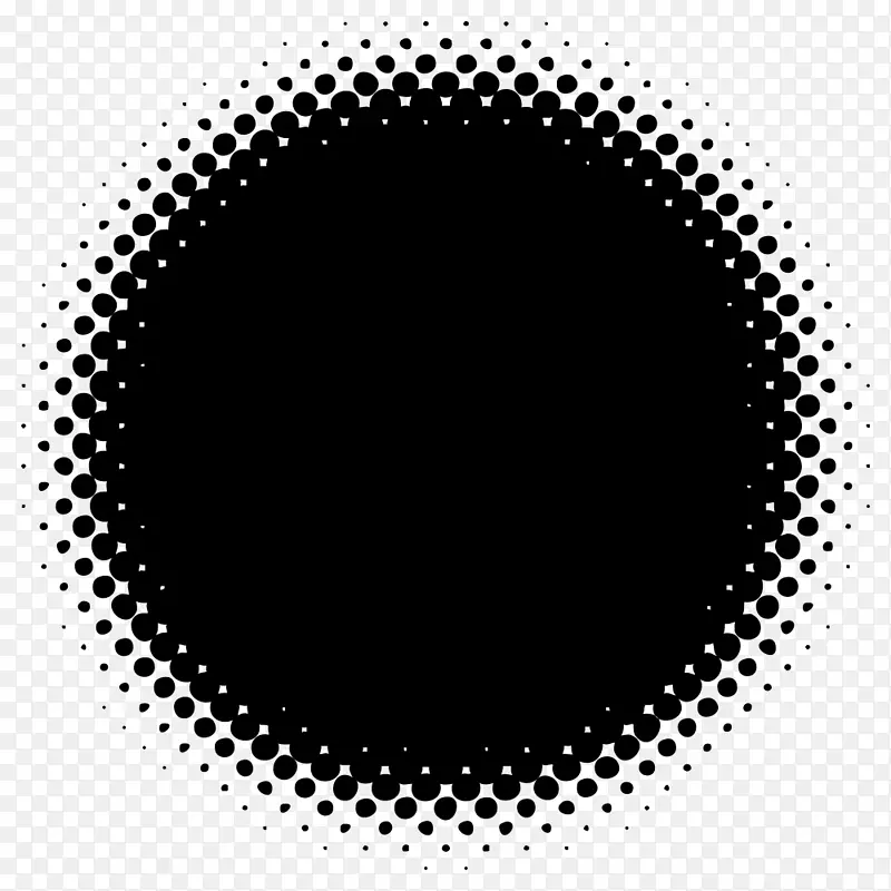 黑白半色调圆彩色渐变圆