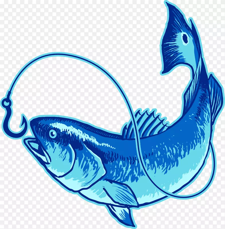 挂在鱼尾上的鱼，llc红鼓夹艺术.鱼钩