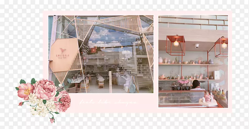 蝴蝶有机场所凝固沙胡同，巷2牛奶窗家具-美丽的咖啡厅广告