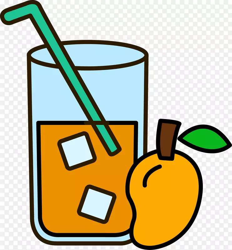 苹果汁橙汁孔雀夹艺术-创意芒果