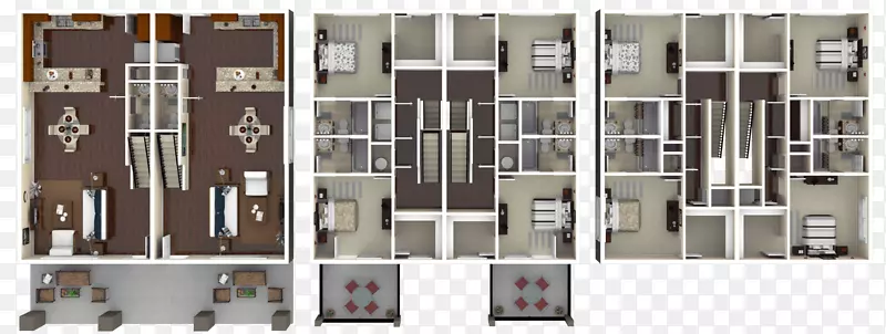奥兰多图森公寓楼的静修别墅-家具平面图