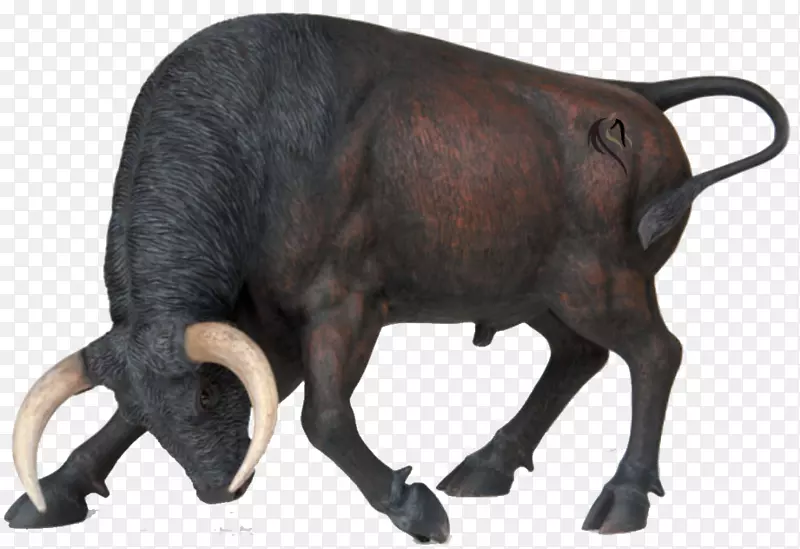 西班牙斗牛安格斯牛冲锋公牛雕像-马术