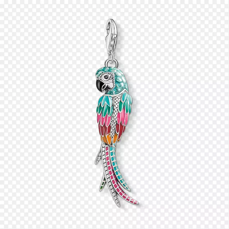 鹦鹉珠宝，迷人的手镯魅力和吊坠托马斯萨博-创意项链