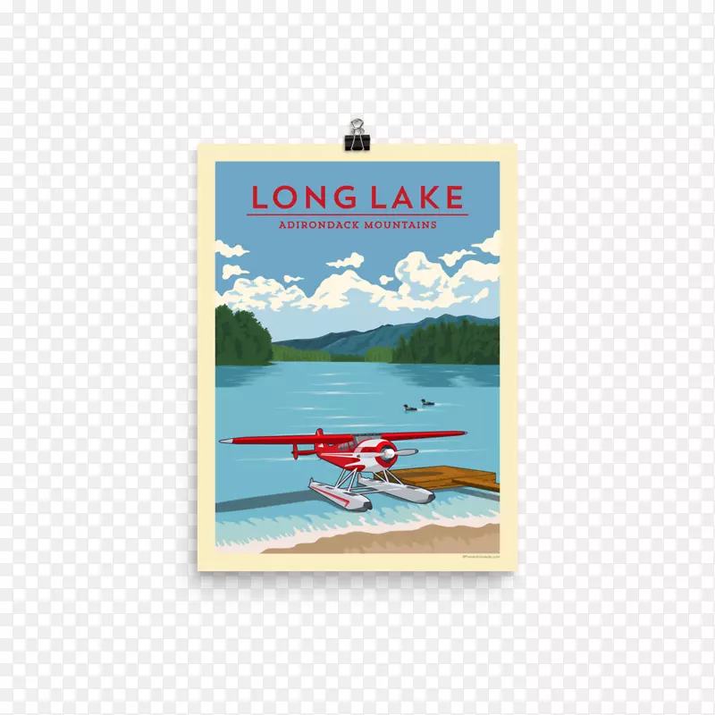 长湖乔治海报飞机-景点海报