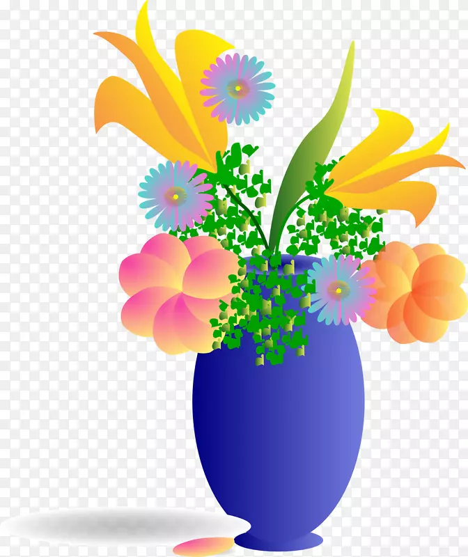 花束花瓶剪贴画-花