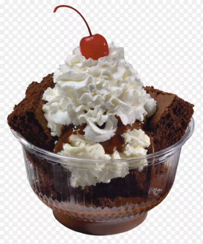 冰淇淋圣代巧克力布朗尼香蕉劈裂冰淇淋