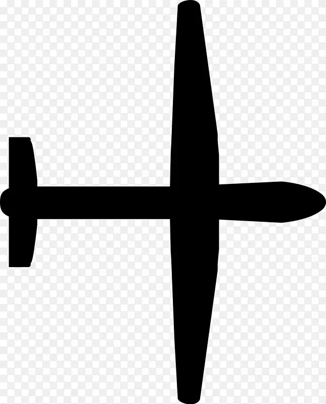 固定翼飞机轮廓无人飞行器剪贴画