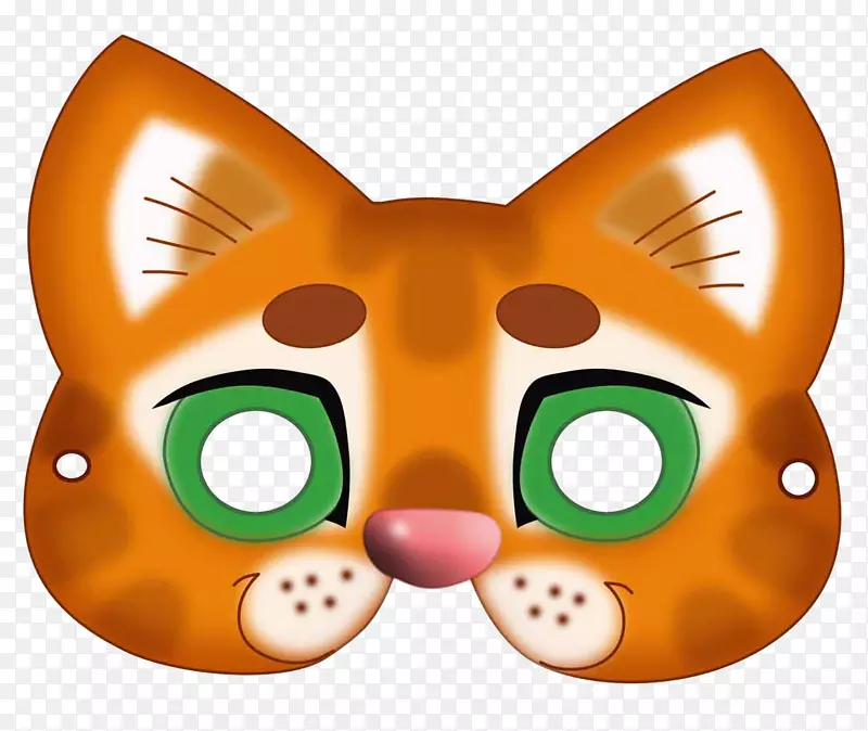 猫面具小猫化装纸面具剪贴画