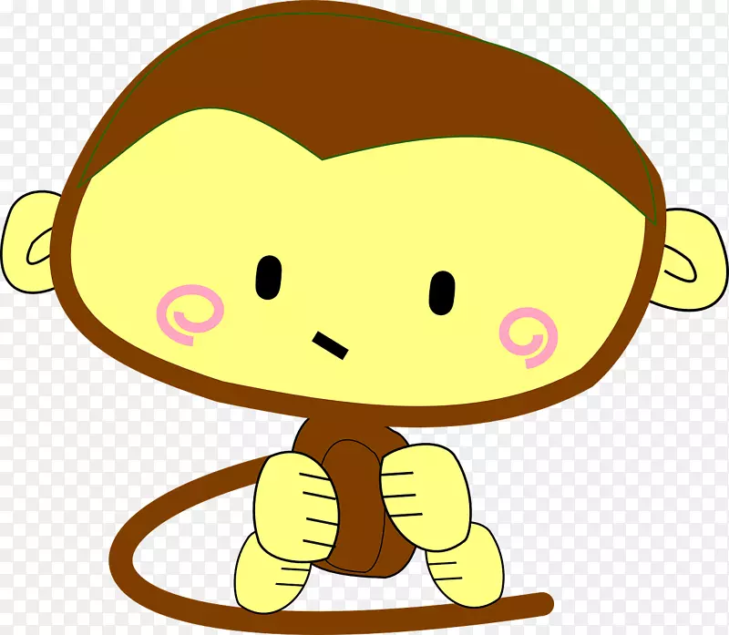 黑猩猩宝宝猴子猿夹艺术卡通老虎