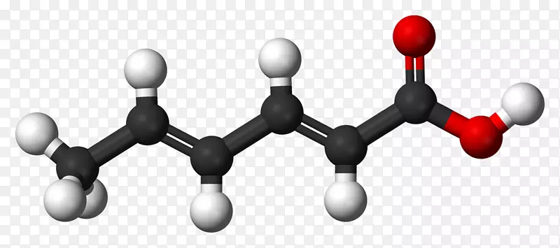 山梨酸钾山梨酸钠山梨酸钙球棒模型酸