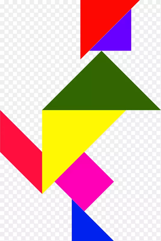 七巧板拼图三角形平行四边形剪贴画彩色剪贴画