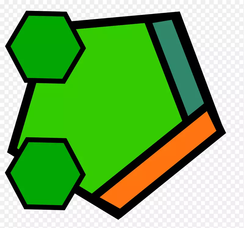 五角绿色几何多边形