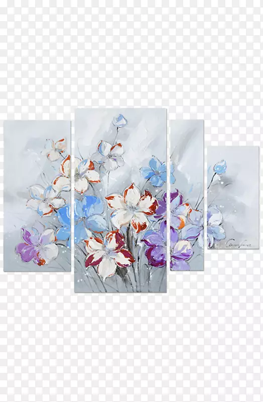 抽象绘画蓝色抽象艺术水彩画樱花
