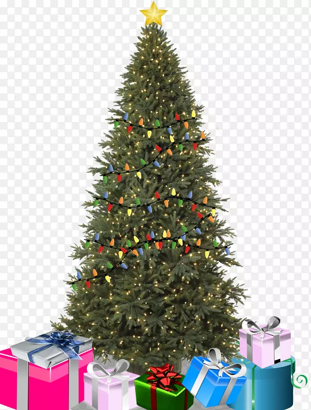圣诞树生日圣诞点缀香脂山-圣诞树灯饰
