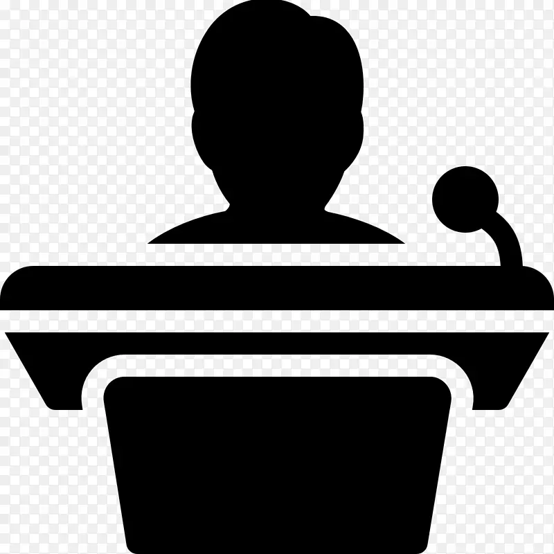 计算机图标讲台麦克风公共演讲扬声器.麦克风