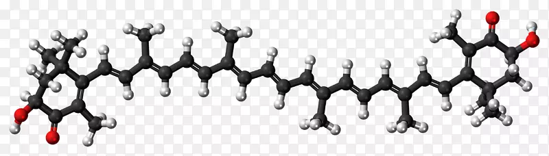 α-胡萝卜素β-胡萝卜素分子叶黄素分子
