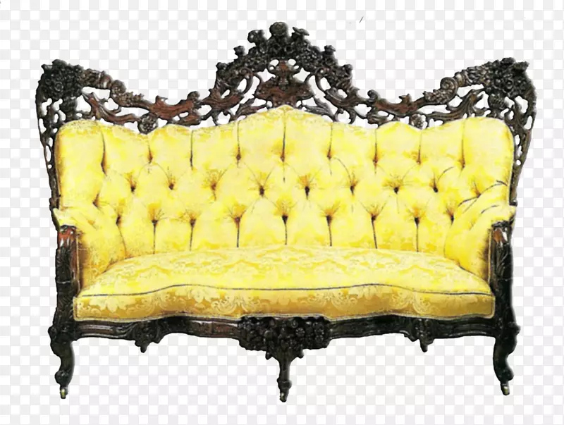 桌子沙发古董家具.带黄色条纹的复古阳光