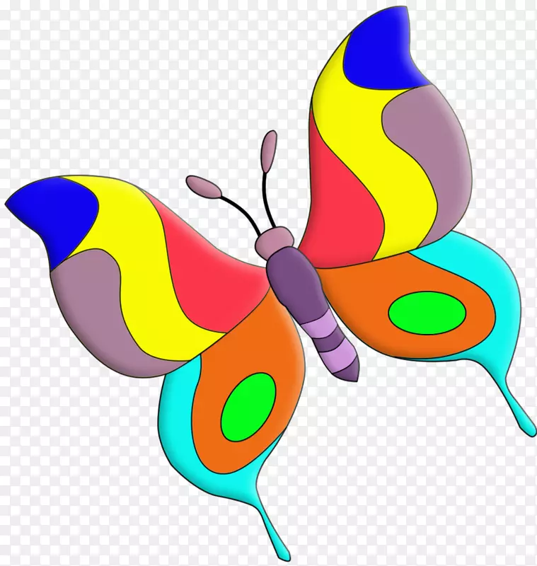 卡通紫色蝴蝶和飞蛾剪贴画.彩色蝴蝶机