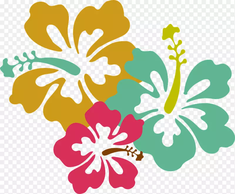 夏威夷绘画剪贴画-花