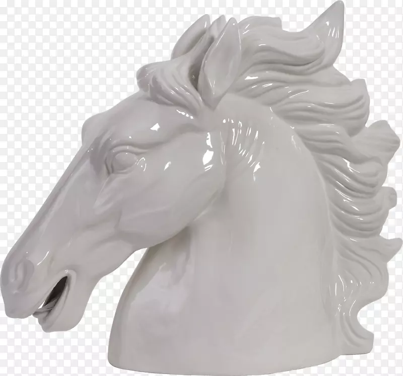 马匹雕塑咬半身马匹-粉红种马