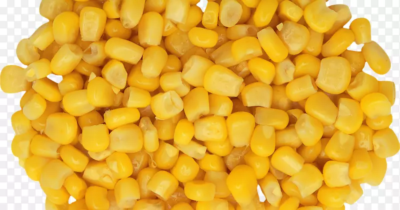 玉米芯上的爆米花甜玉米食品-爆米花
