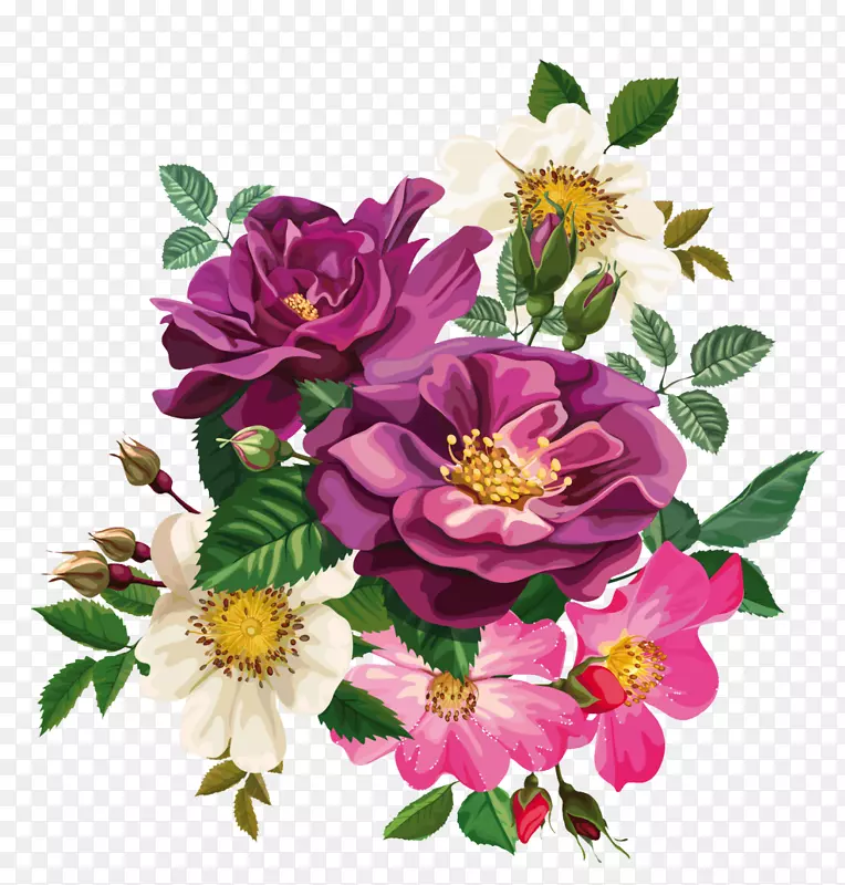花束设计玫瑰剪贴画-花