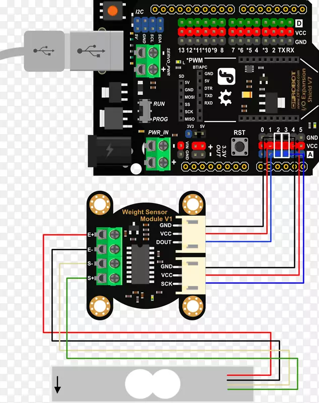 微控制器Arduino传感器负载传感器接线.连接感