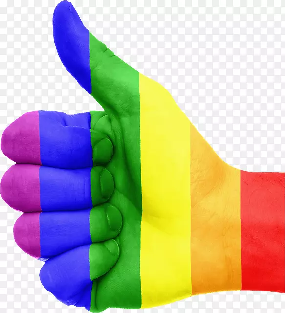 LGBT社区彩虹旗怪拇指信号