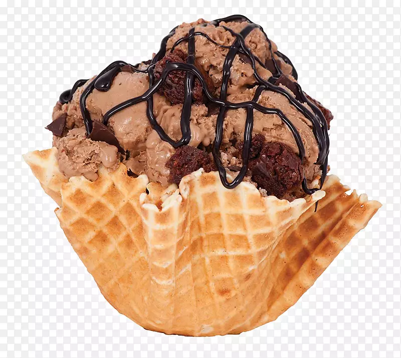 巧克力冰淇淋圆锥形圣代冰淇淋